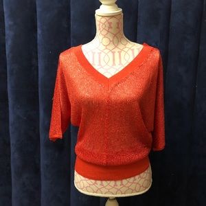 😍 sequin double v sweater coral reef😍